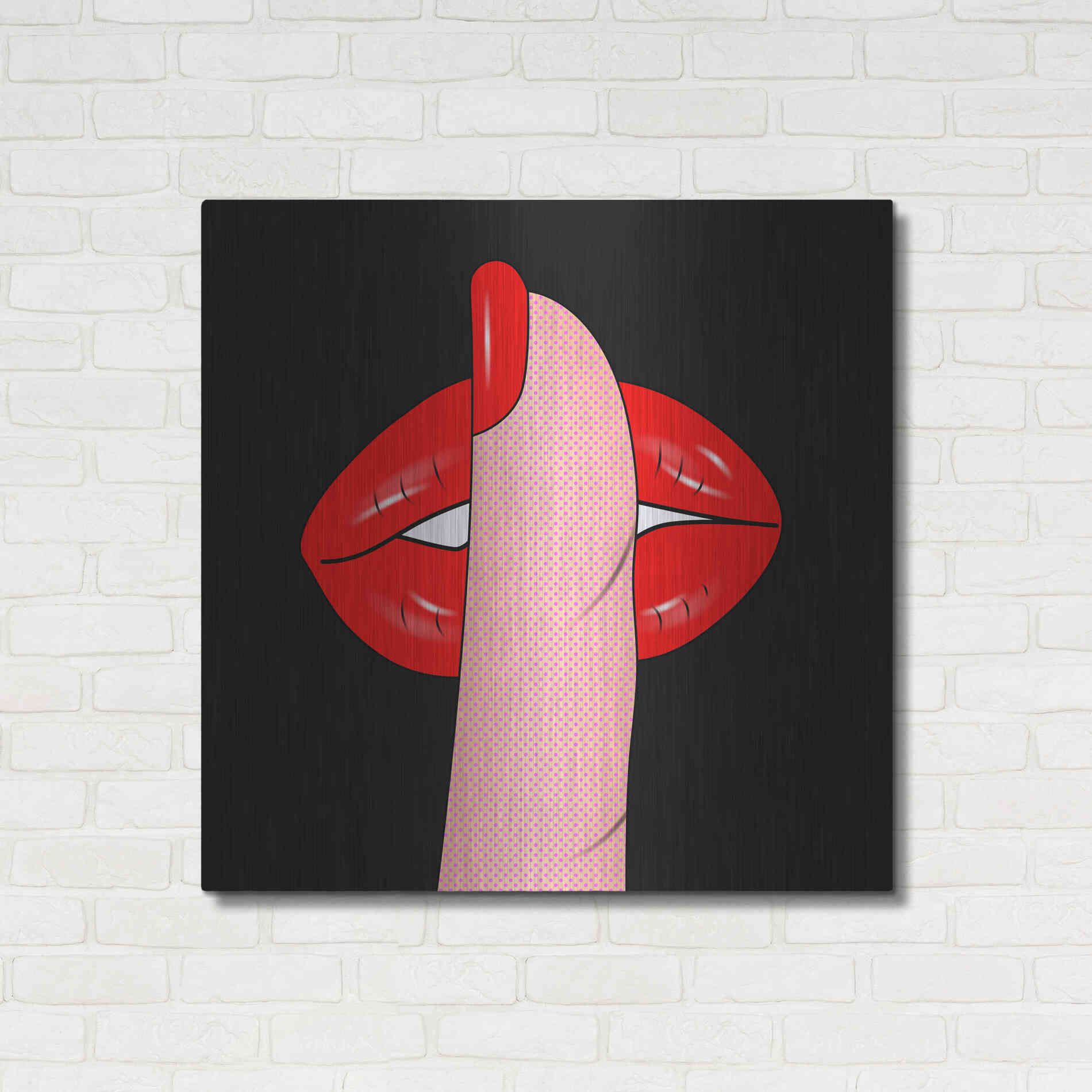 Luxe Metal Art 'Shush' by Mark Ashkenazi, Metal Wall Art,36x36