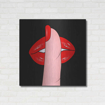 Luxe Metal Art 'Shush' by Mark Ashkenazi, Metal Wall Art,36x36