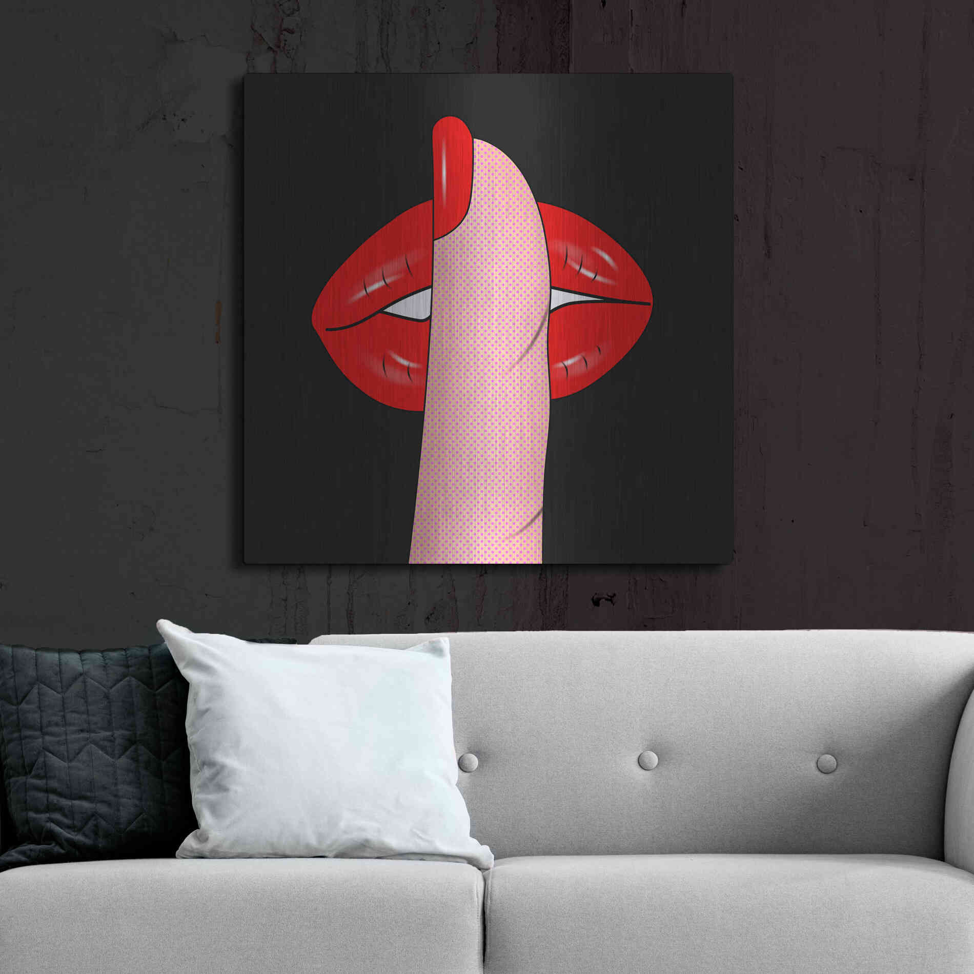 Luxe Metal Art 'Shush' by Mark Ashkenazi, Metal Wall Art,36x36