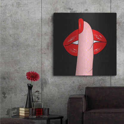 Luxe Metal Art 'Shush' by Mark Ashkenazi, Metal Wall Art,36x36