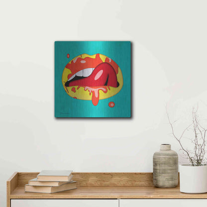 Luxe Metal Art 'Lips' by Mark Ashkenazi, Metal Wall Art,12x12