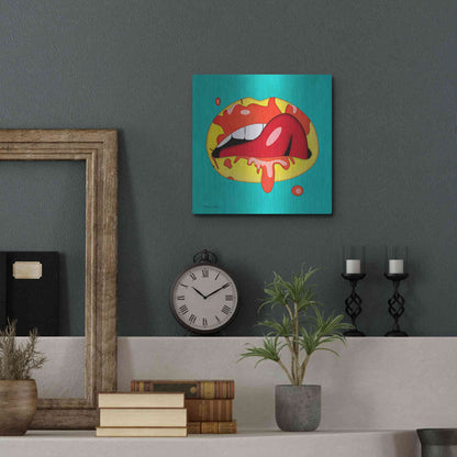 Luxe Metal Art 'Lips' by Mark Ashkenazi, Metal Wall Art,12x12