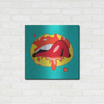 Luxe Metal Art 'Lips' by Mark Ashkenazi, Metal Wall Art,24x24