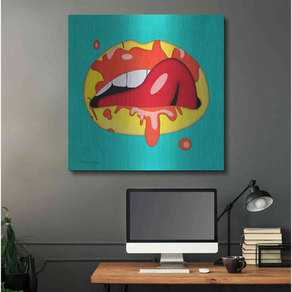 Luxe Metal Art 'Lips' by Mark Ashkenazi, Metal Wall Art,36x36