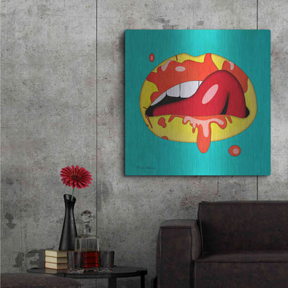 Luxe Metal Art 'Lips' by Mark Ashkenazi, Metal Wall Art,36x36