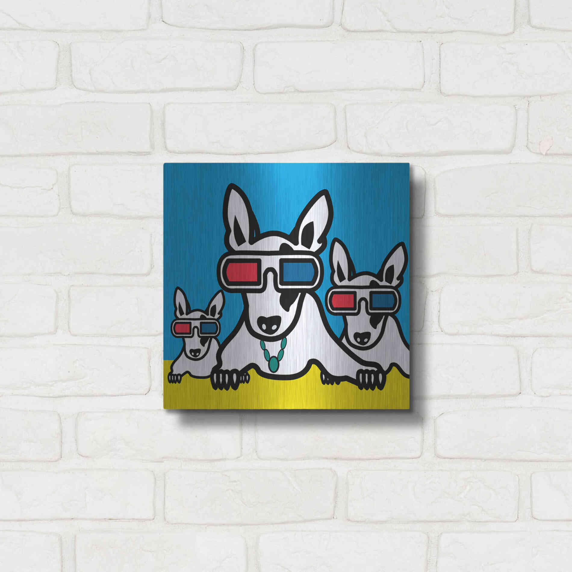 Luxe Metal Art 'Dogi' by Mark Ashkenazi, Metal Wall Art,12x12