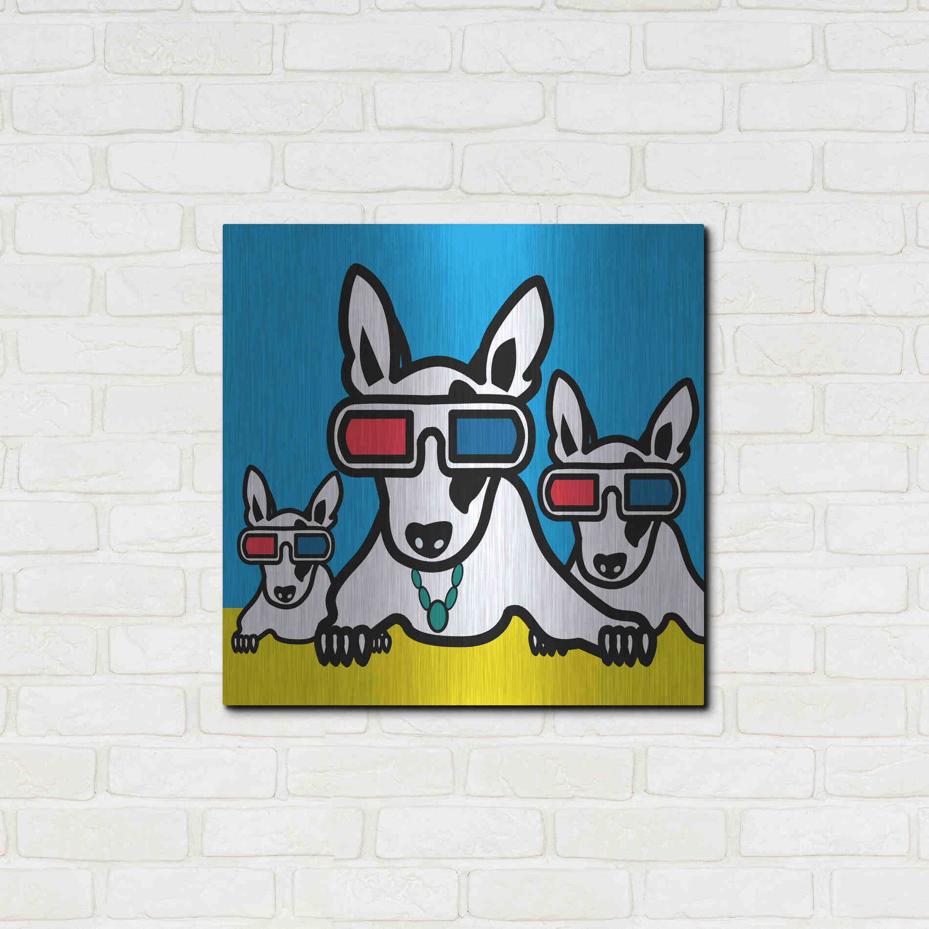 Luxe Metal Art 'Dogi' by Mark Ashkenazi, Metal Wall Art,24x24