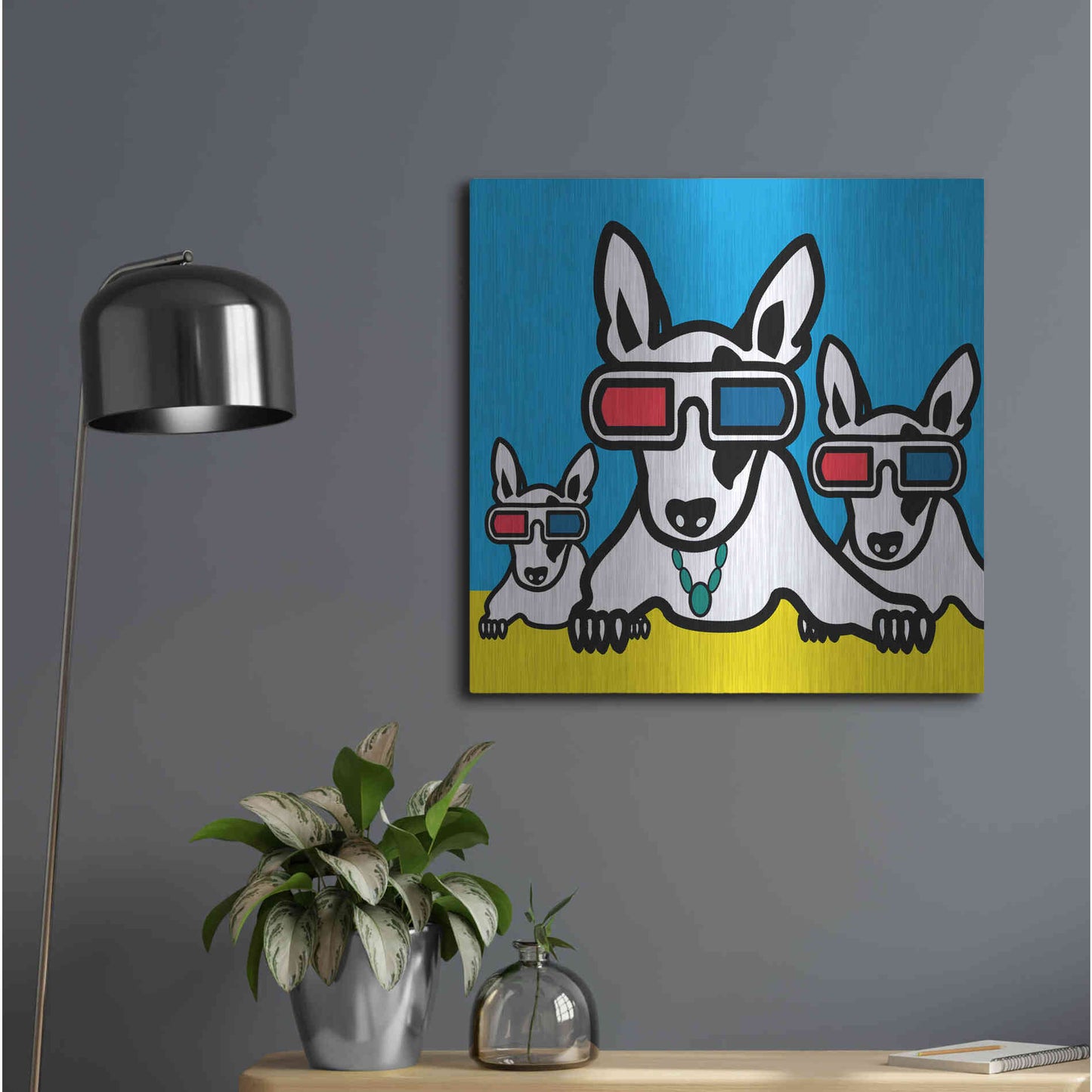 Luxe Metal Art 'Dogi' by Mark Ashkenazi, Metal Wall Art,24x24