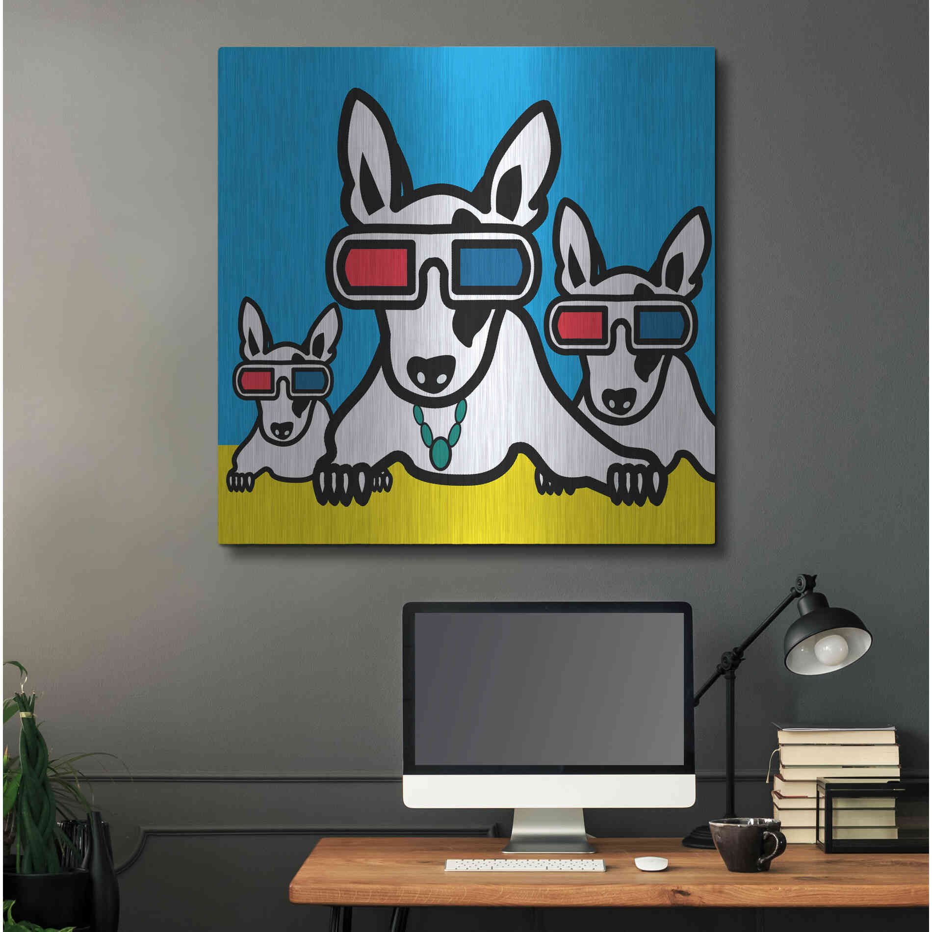 Luxe Metal Art 'Dogi' by Mark Ashkenazi, Metal Wall Art,36x36