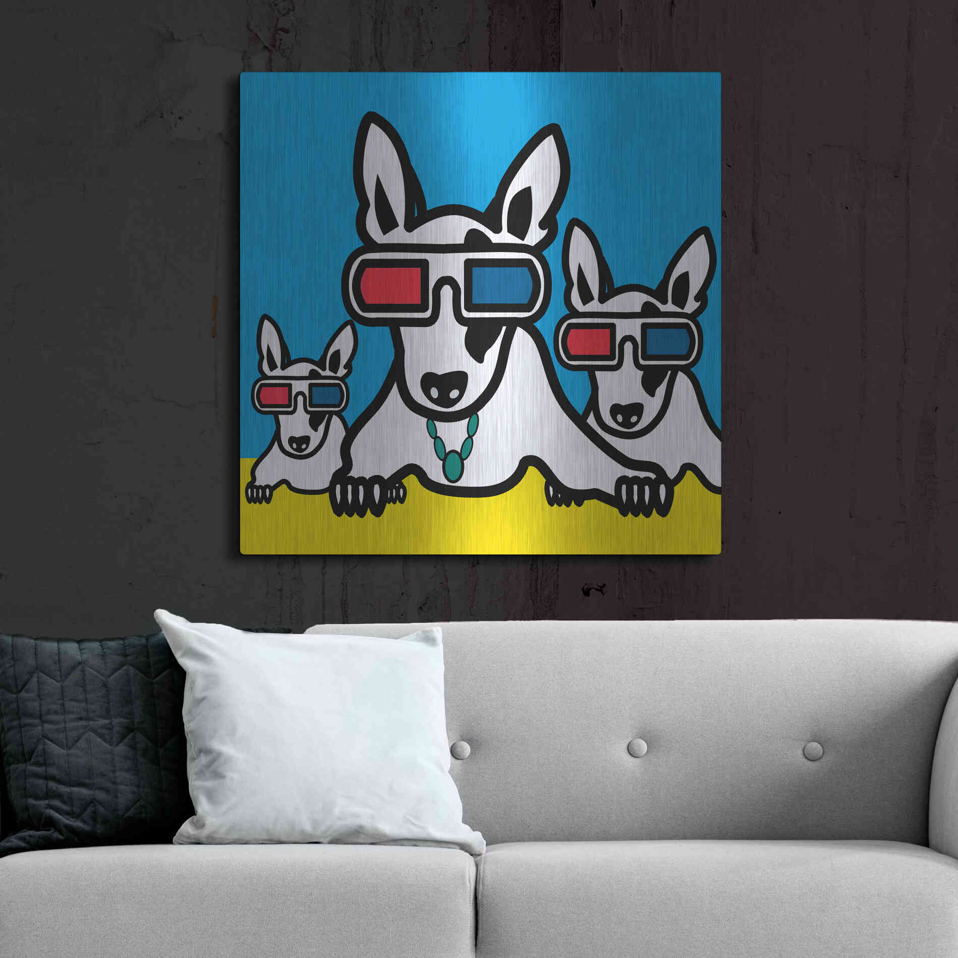 Luxe Metal Art 'Dogi' by Mark Ashkenazi, Metal Wall Art,36x36