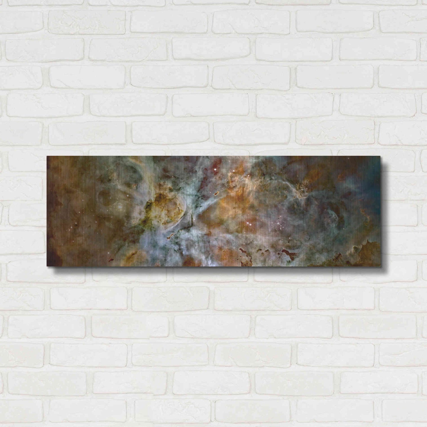 Luxe Metal Art 'Carina Nebula' Hubble Space Telescope, Metal Wall Art,36x12