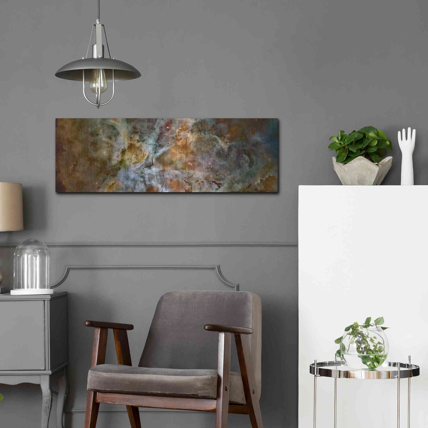 Luxe Metal Art 'Carina Nebula' Hubble Space Telescope, Metal Wall Art,36x12