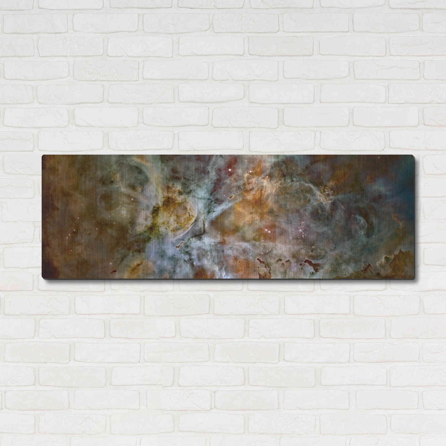 Luxe Metal Art 'Carina Nebula' Hubble Space Telescope, Metal Wall Art,48x16