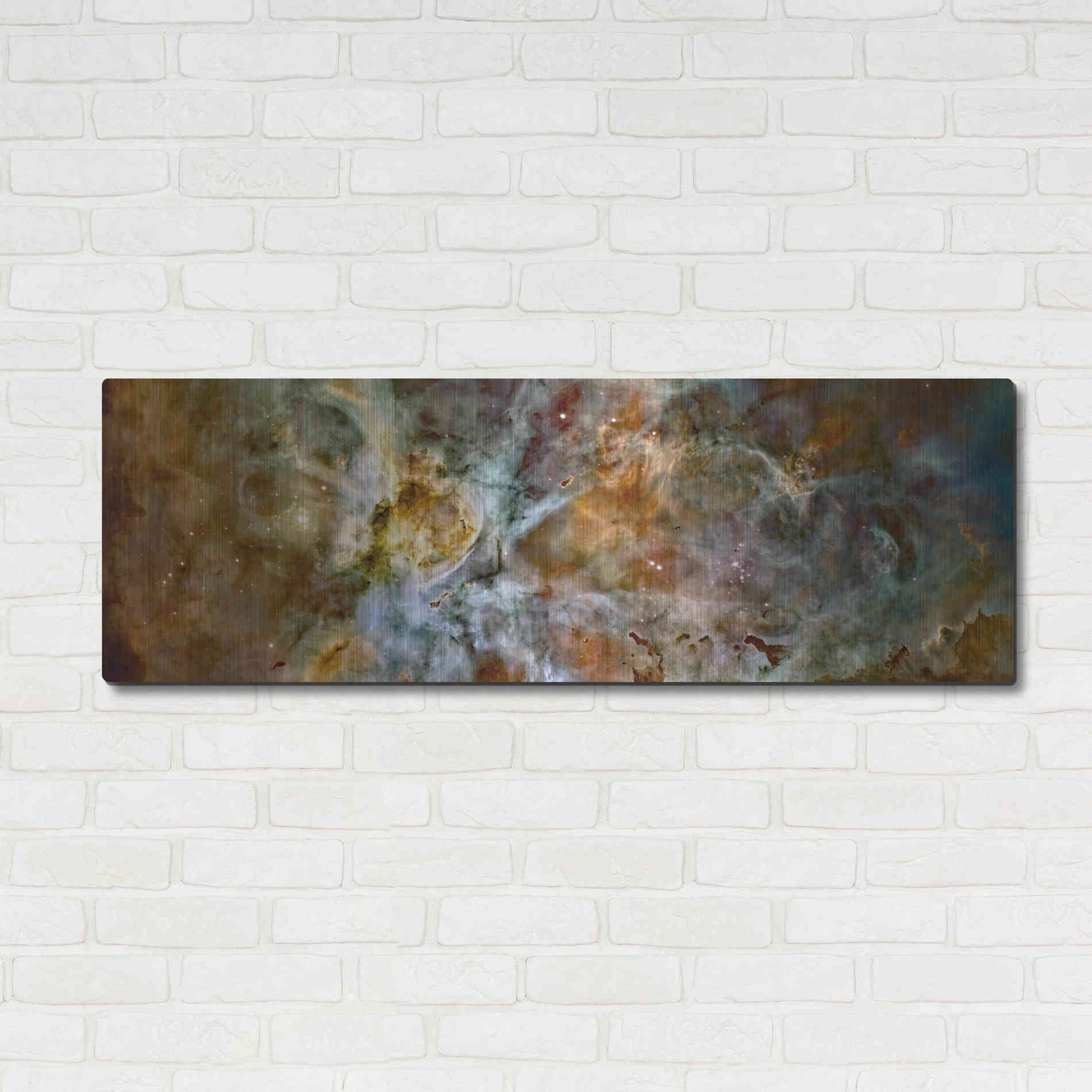 Luxe Metal Art 'Carina Nebula' Hubble Space Telescope, Metal Wall Art,48x16
