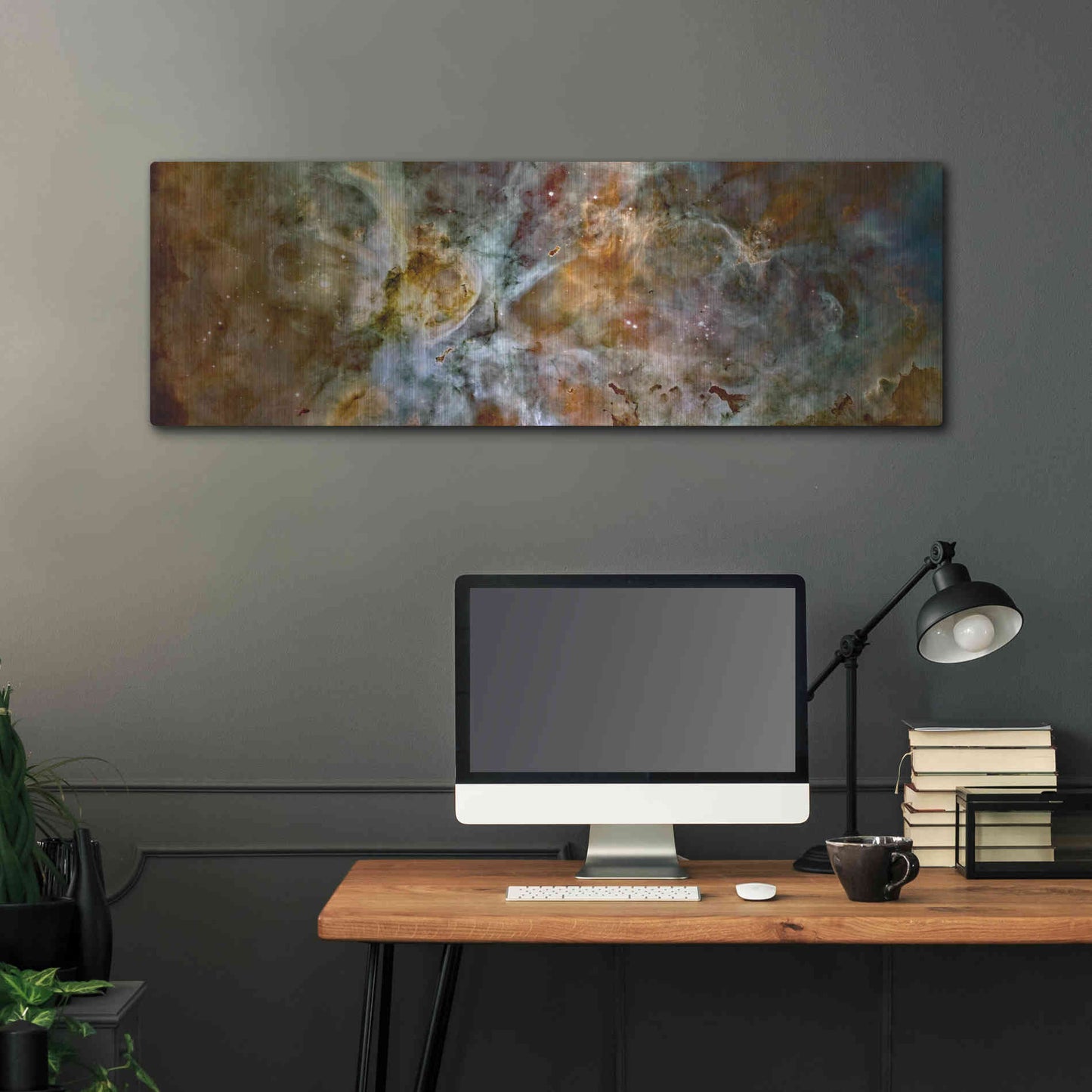 Luxe Metal Art 'Carina Nebula' Hubble Space Telescope, Metal Wall Art,48x16