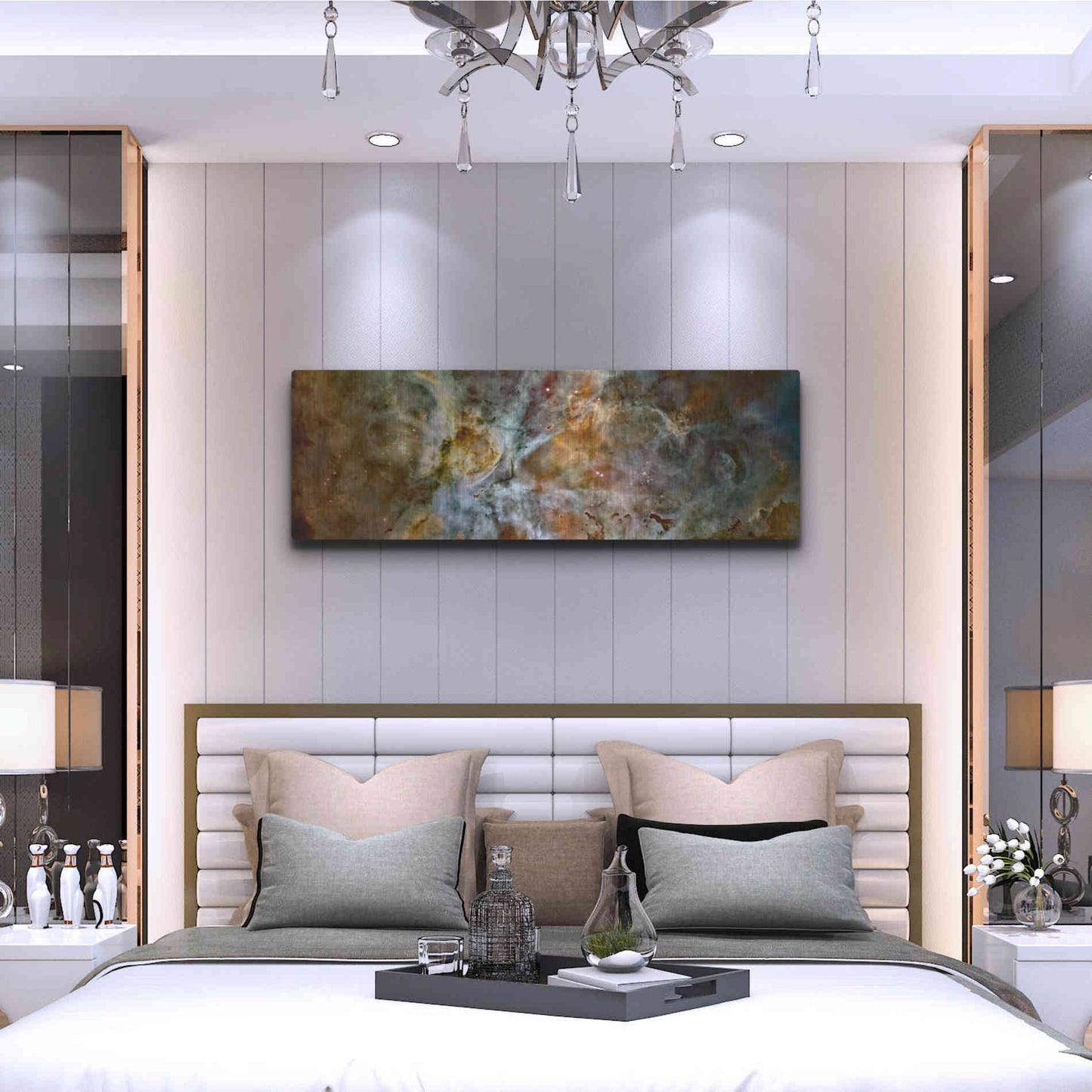 Luxe Metal Art 'Carina Nebula' Hubble Space Telescope, Metal Wall Art,48x16