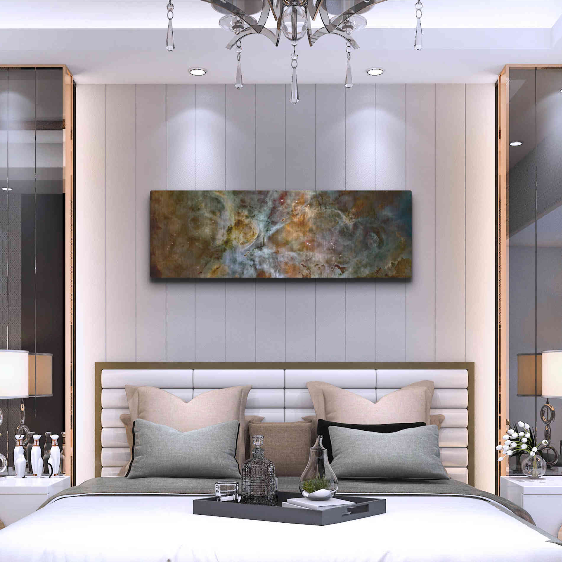 Luxe Metal Art 'Carina Nebula' Hubble Space Telescope, Metal Wall Art,48x16