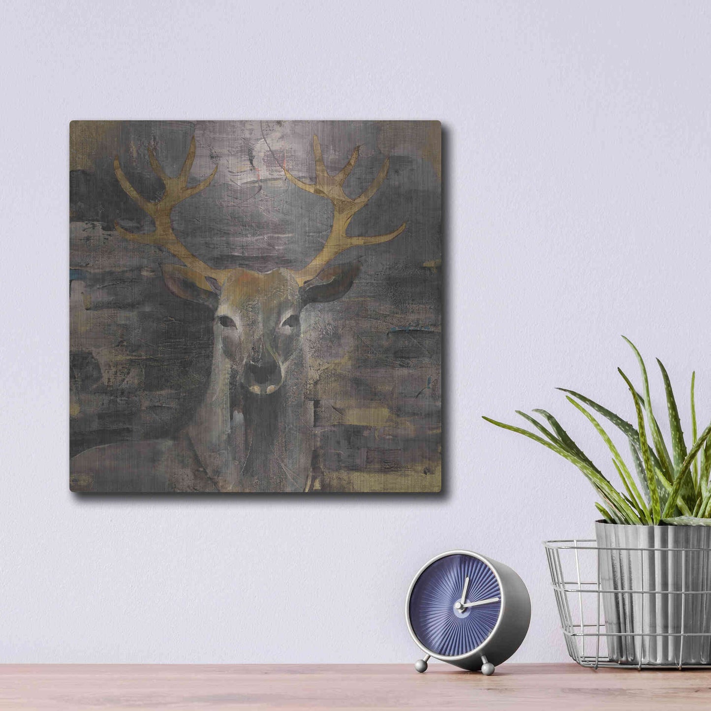 Luxe Metal Art 'The Leader Gold' by Albena Hristova, Metal Wall Art,12x12