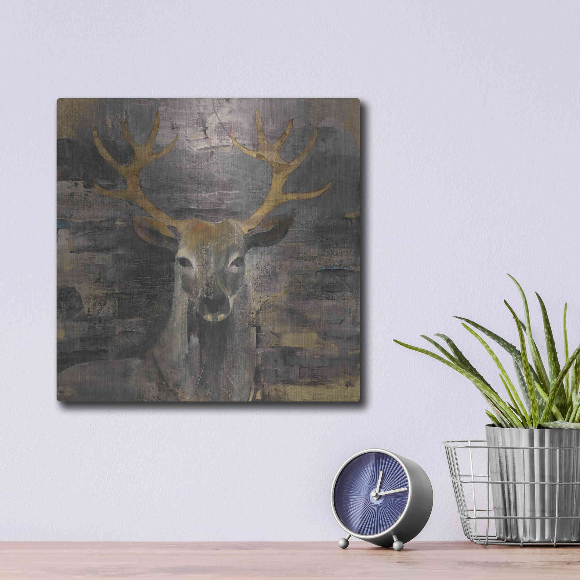 Luxe Metal Art 'The Leader Gold' by Albena Hristova, Metal Wall Art,12x12