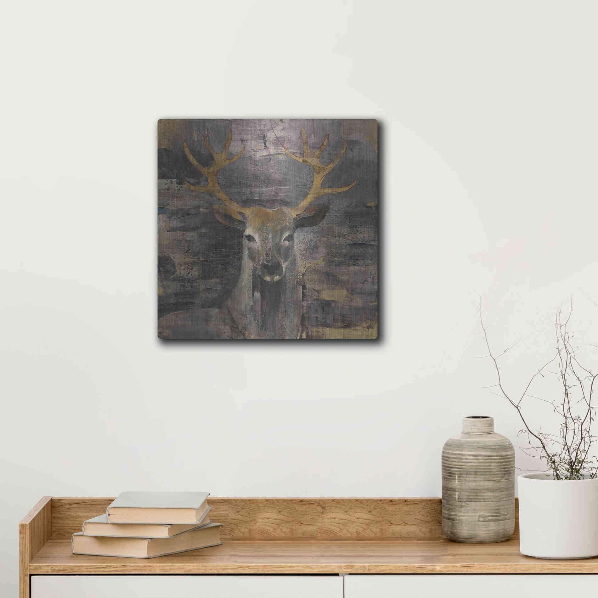 Luxe Metal Art 'The Leader Gold' by Albena Hristova, Metal Wall Art,12x12