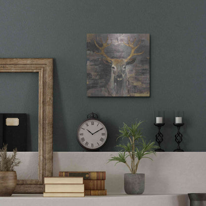 Luxe Metal Art 'The Leader Gold' by Albena Hristova, Metal Wall Art,12x12