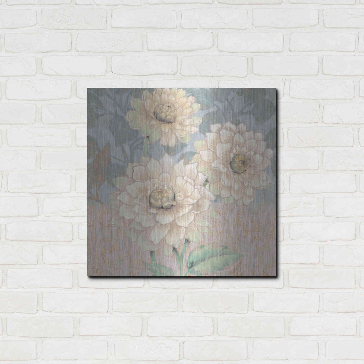 Luxe Metal Art 'Trois Fleurs Collection B' by Tim O'Toole, Metal Wall Art,24x24