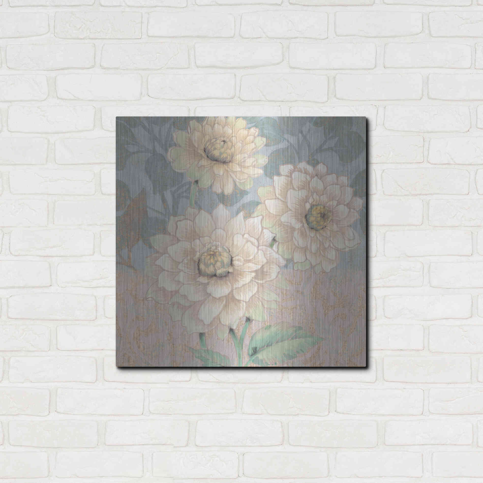 Luxe Metal Art 'Trois Fleurs Collection B' by Tim O'Toole, Metal Wall Art,24x24