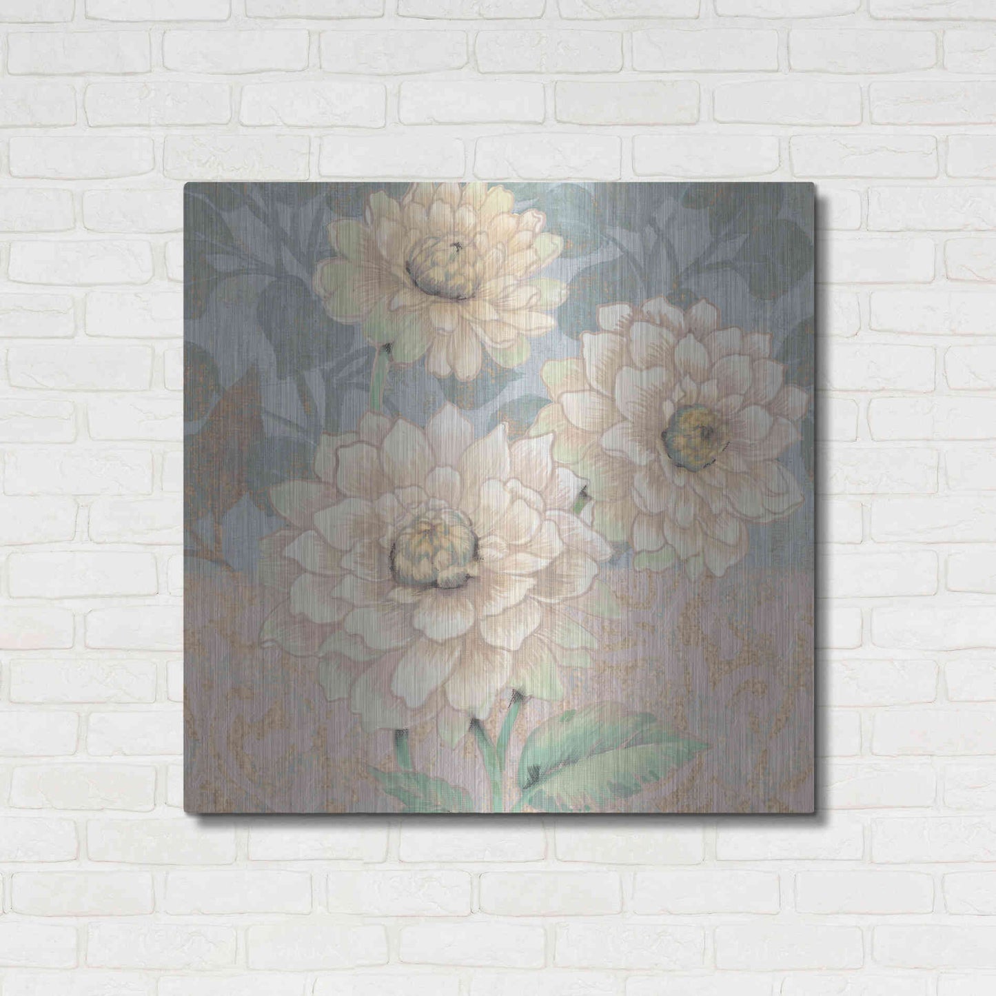 Luxe Metal Art 'Trois Fleurs Collection B' by Tim O'Toole, Metal Wall Art,36x36