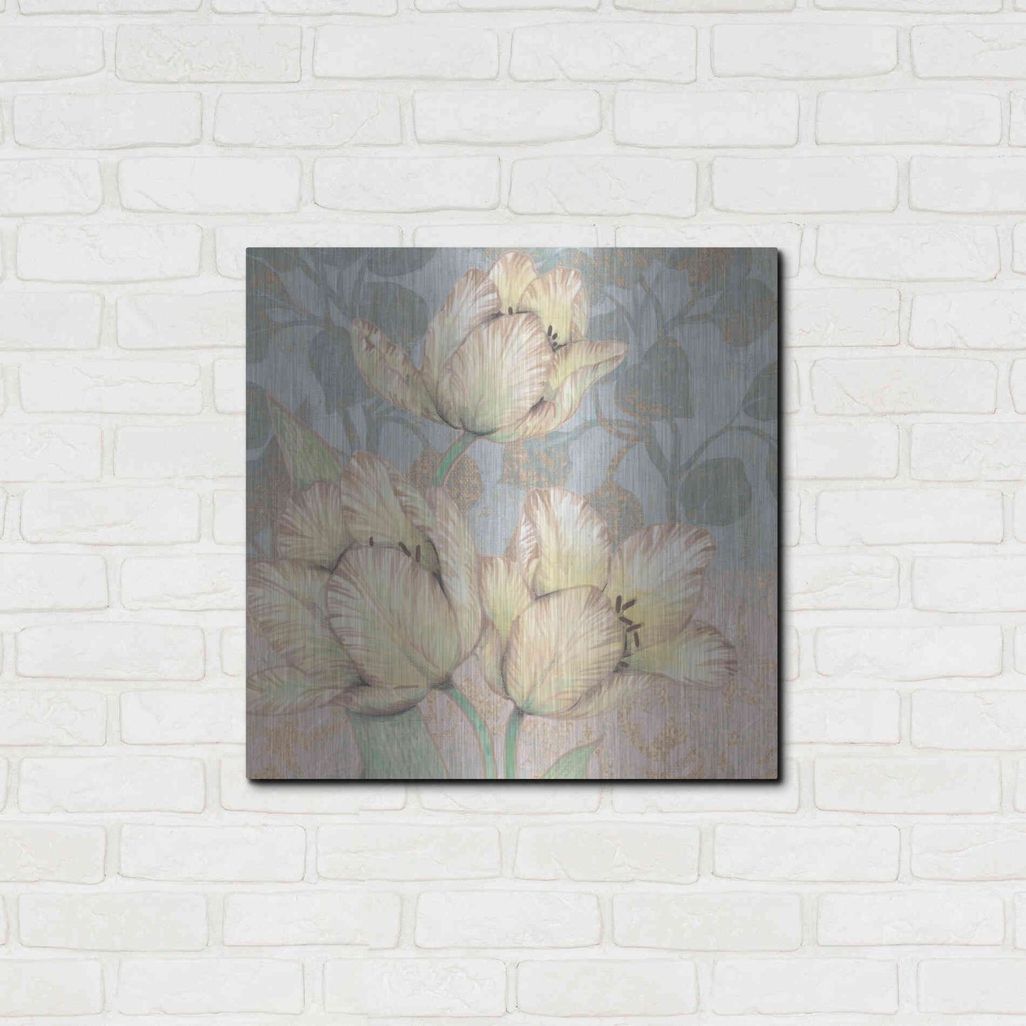 Luxe Metal Art 'Trois Fleurs Collection D' by Tim O'Toole, Metal Wall Art,24x24
