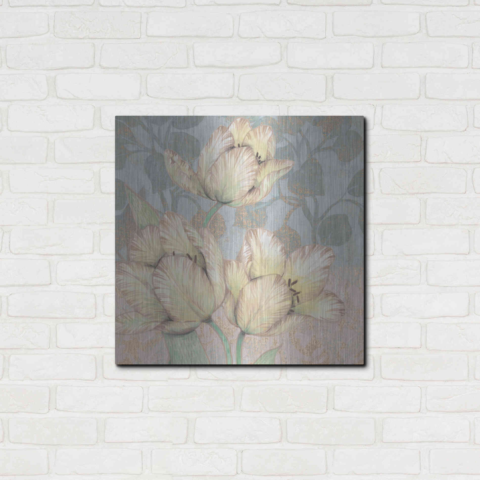 Luxe Metal Art 'Trois Fleurs Collection D' by Tim O'Toole, Metal Wall Art,24x24