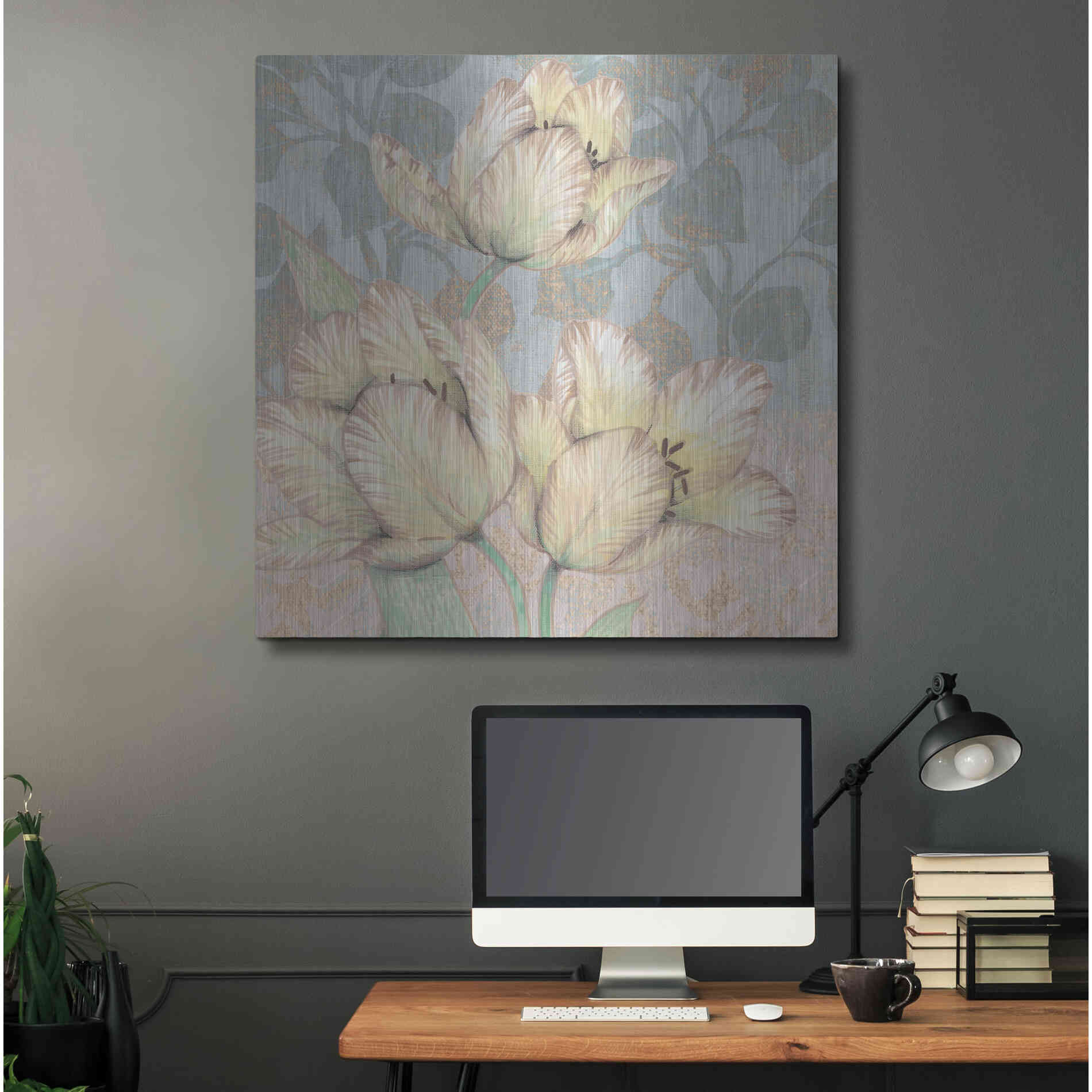Luxe Metal Art 'Trois Fleurs Collection D' by Tim O'Toole, Metal Wall Art,36x36