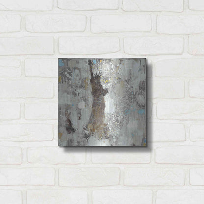 Luxe Metal Art 'Statue of Liberty Neutral' by Albena Hristova, Metal Wall Art,12x12