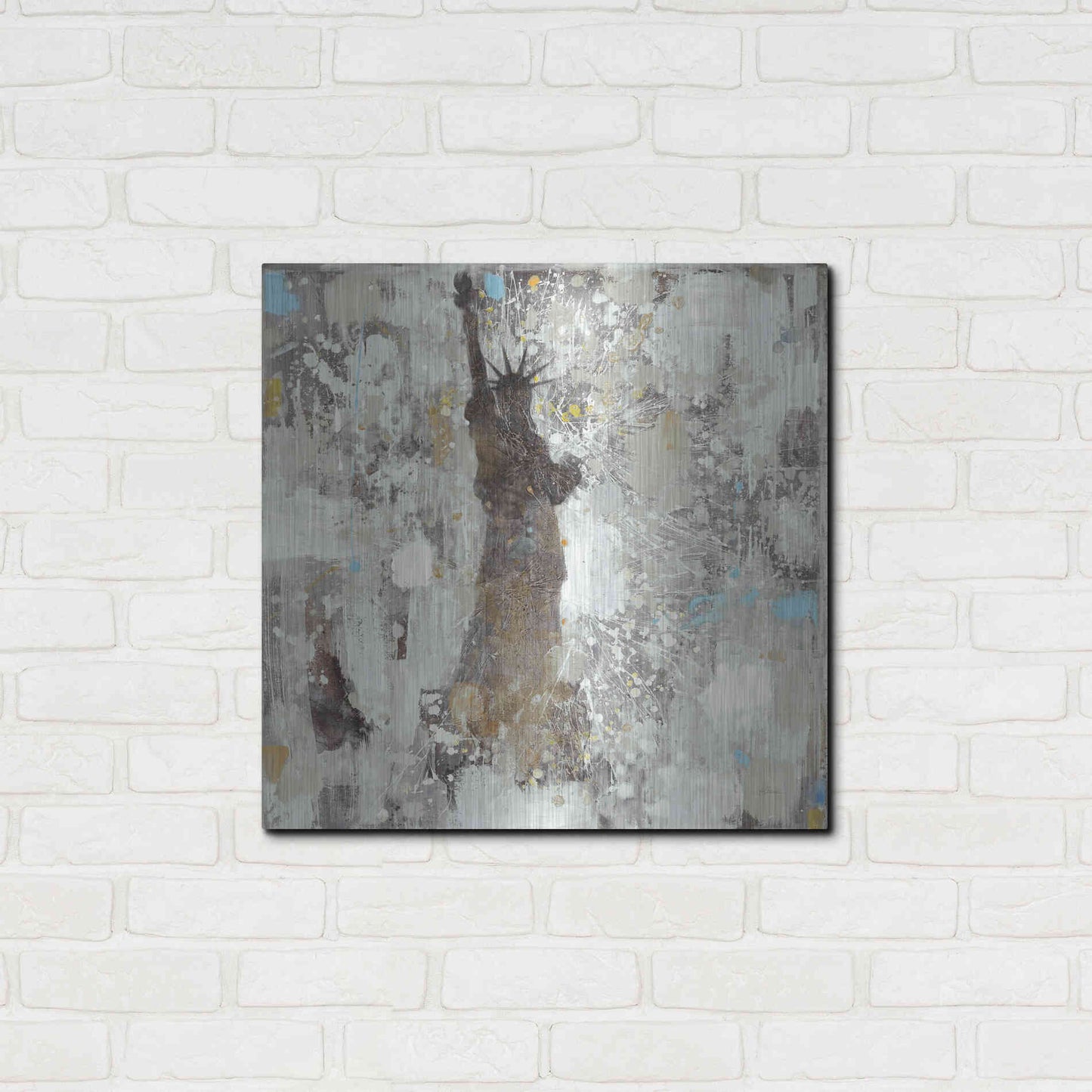 Luxe Metal Art 'Statue of Liberty Neutral' by Albena Hristova, Metal Wall Art,24x24