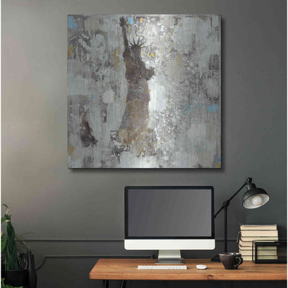 Luxe Metal Art 'Statue of Liberty Neutral' by Albena Hristova, Metal Wall Art,36x36