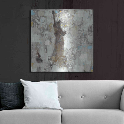 Luxe Metal Art 'Statue of Liberty Neutral' by Albena Hristova, Metal Wall Art,36x36
