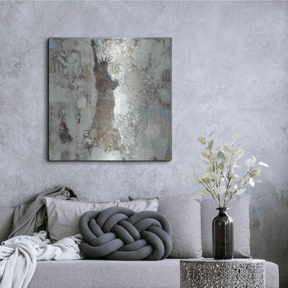 Luxe Metal Art 'Statue of Liberty Neutral' by Albena Hristova, Metal Wall Art,36x36