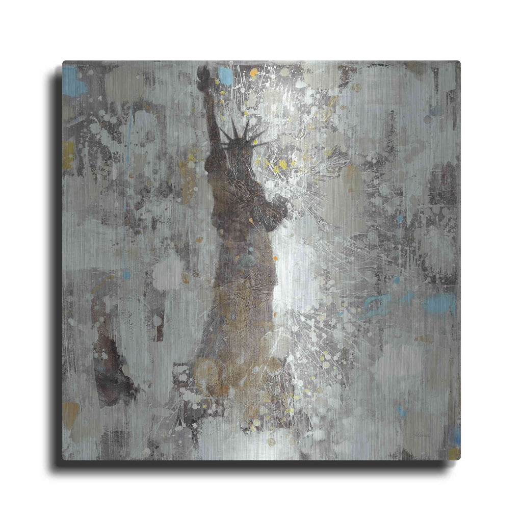 Luxe Metal Art 'Statue of Liberty Neutral' by Albena Hristova, Metal Wall Art
