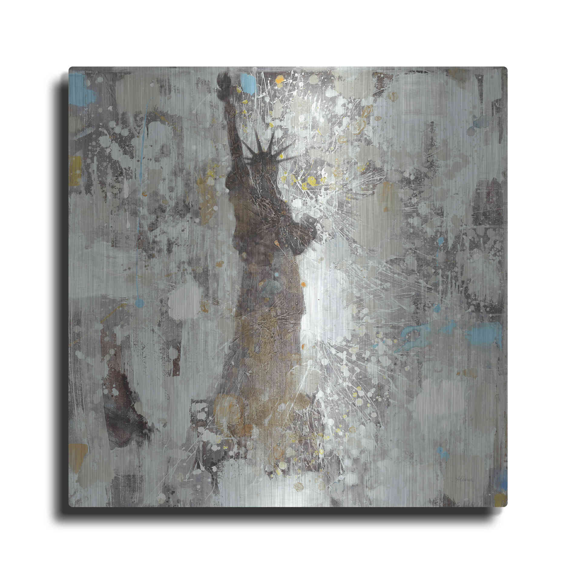 Luxe Metal Art 'Statue of Liberty Neutral' by Albena Hristova, Metal Wall Art