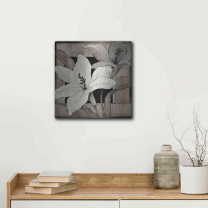 Luxe Metal Art 'Dramatic Lily Grid I' by Tim O'Toole, Metal Wall Art,12x12