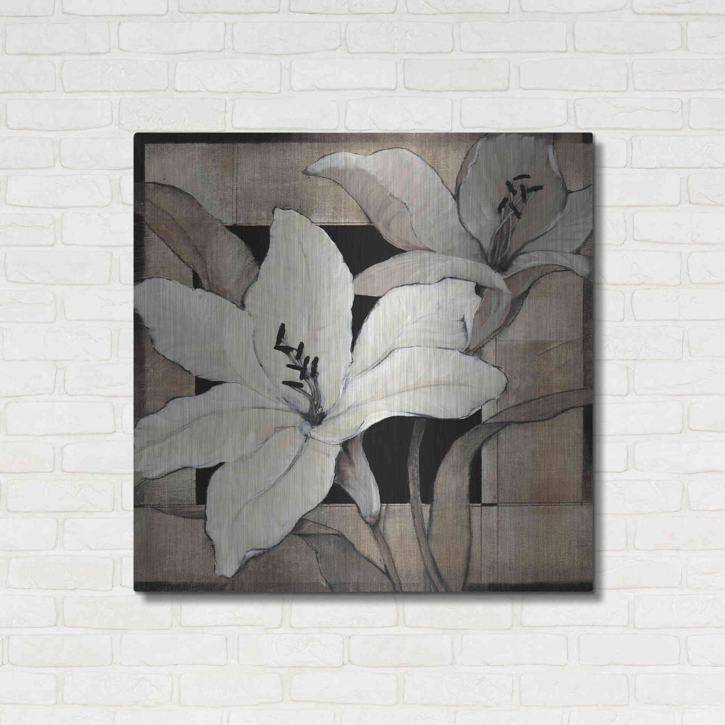 Luxe Metal Art 'Dramatic Lily Grid I' by Tim O'Toole, Metal Wall Art,36x36