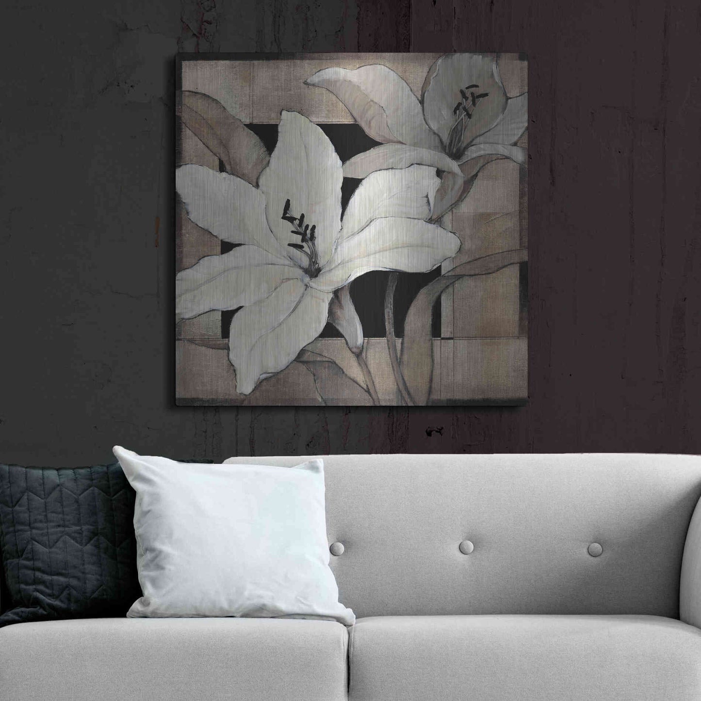 Luxe Metal Art 'Dramatic Lily Grid I' by Tim O'Toole, Metal Wall Art,36x36