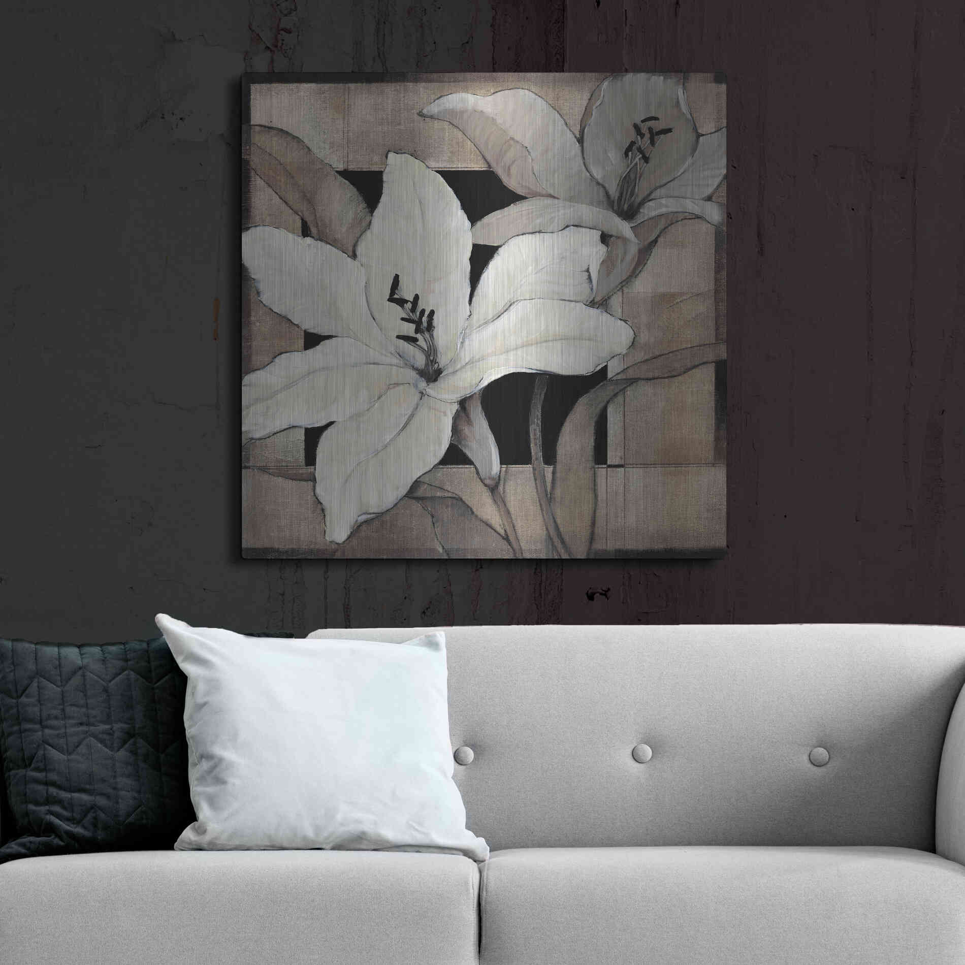 Luxe Metal Art 'Dramatic Lily Grid I' by Tim O'Toole, Metal Wall Art,36x36