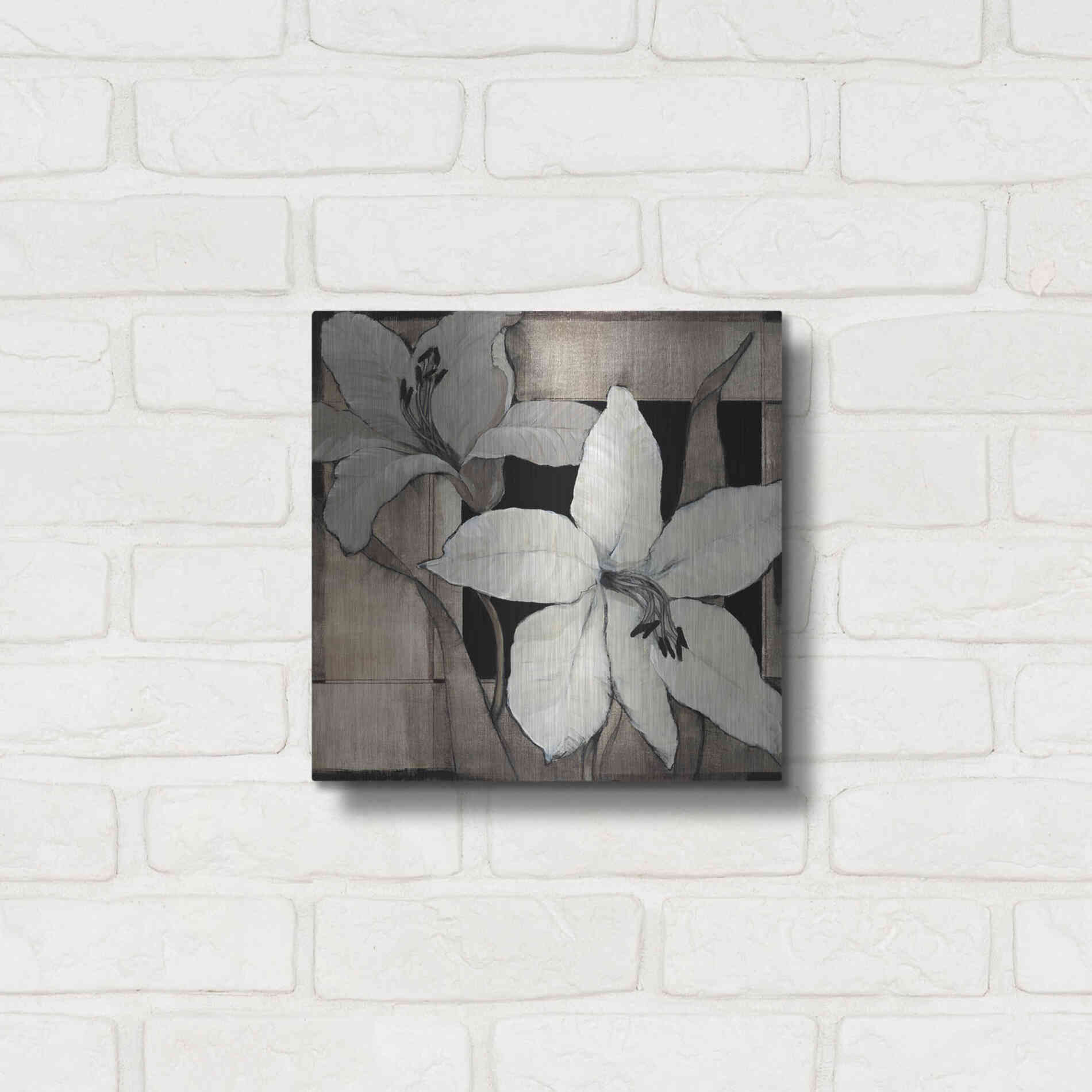 Luxe Metal Art 'Dramatic Lily Grid II' by Tim O'Toole, Metal Wall Art,12x12