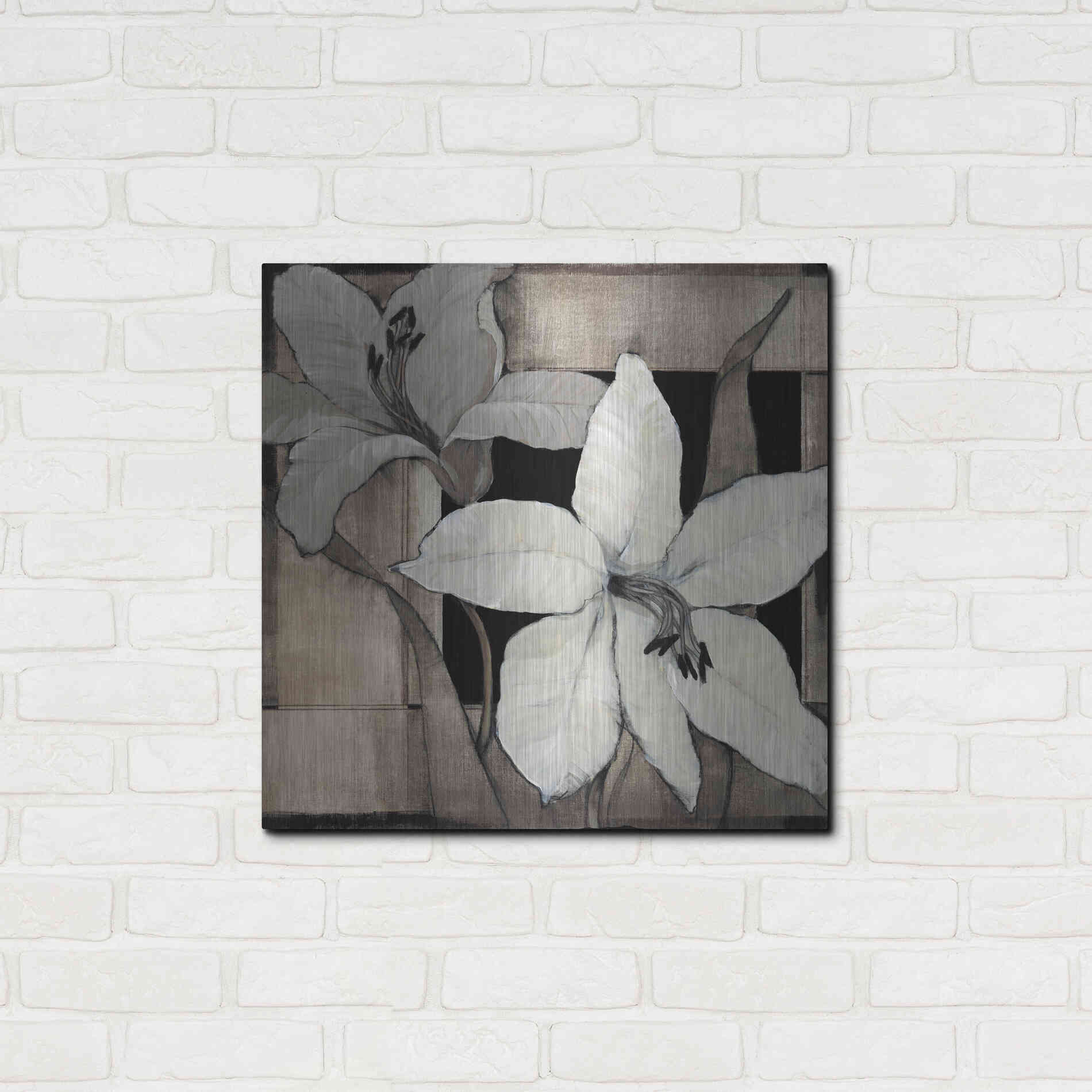 Luxe Metal Art 'Dramatic Lily Grid II' by Tim O'Toole, Metal Wall Art,24x24