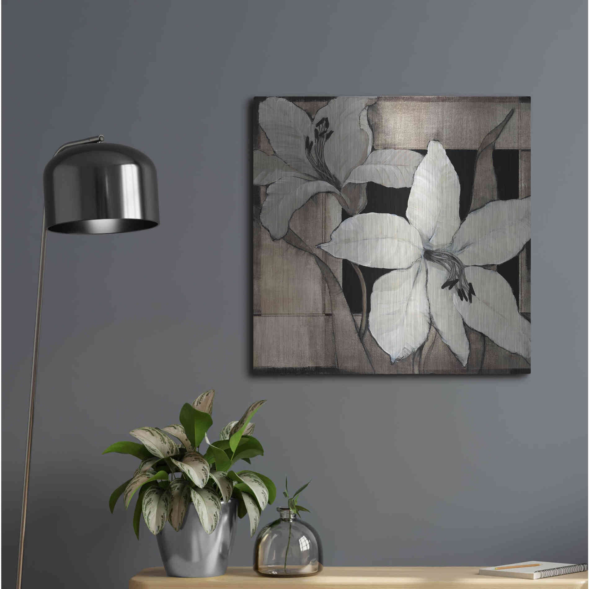 Luxe Metal Art 'Dramatic Lily Grid II' by Tim O'Toole, Metal Wall Art,24x24