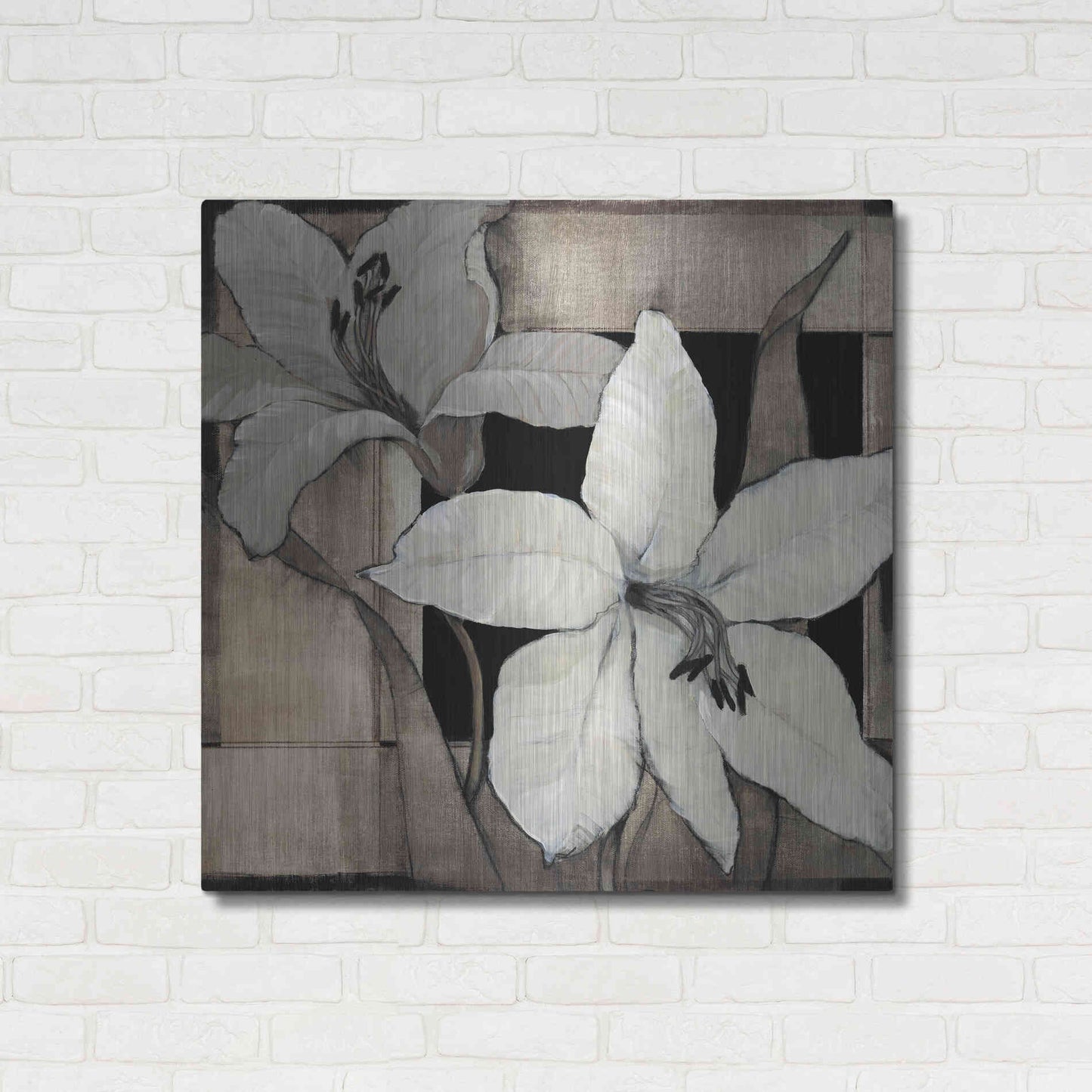 Luxe Metal Art 'Dramatic Lily Grid II' by Tim O'Toole, Metal Wall Art,36x36