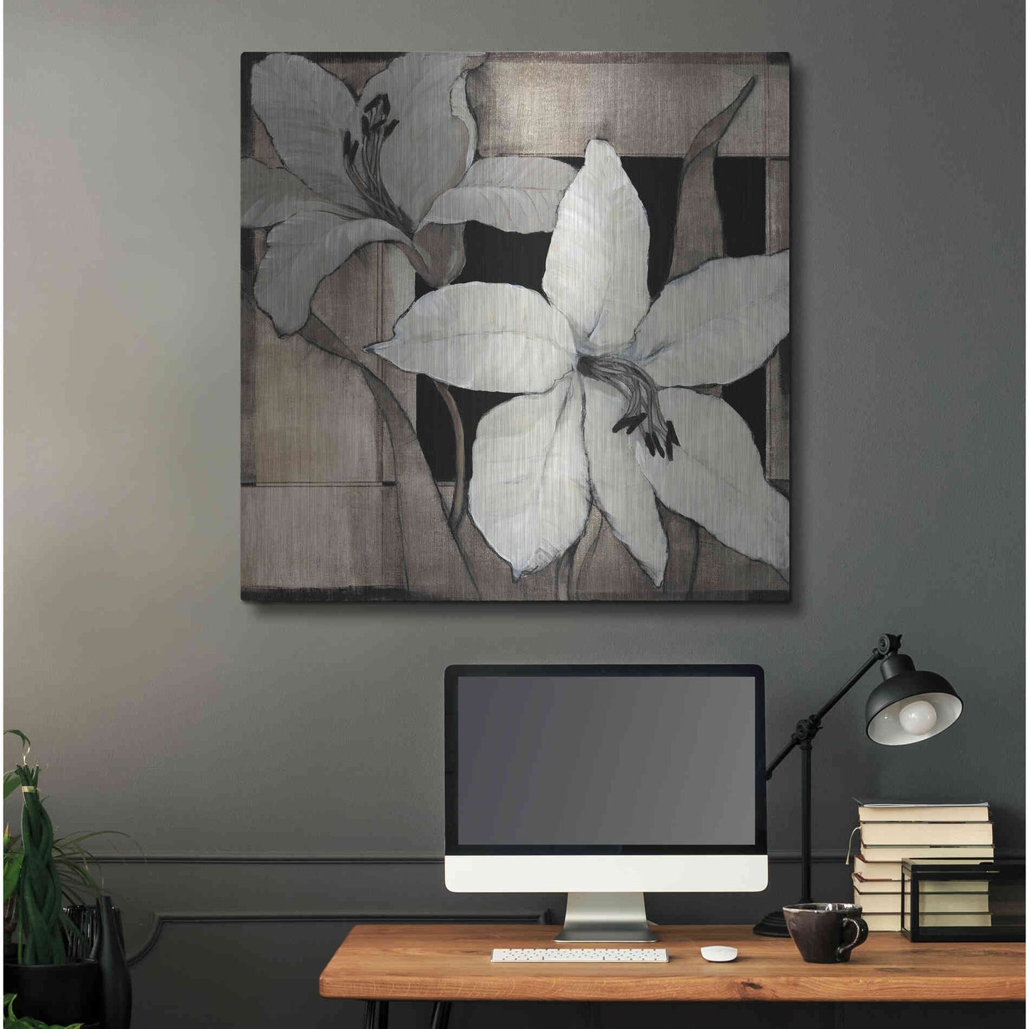 Luxe Metal Art 'Dramatic Lily Grid II' by Tim O'Toole, Metal Wall Art,36x36