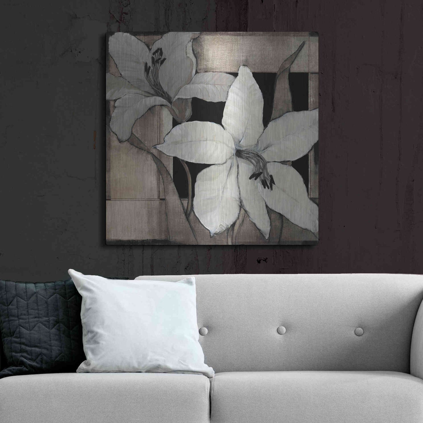Luxe Metal Art 'Dramatic Lily Grid II' by Tim O'Toole, Metal Wall Art,36x36