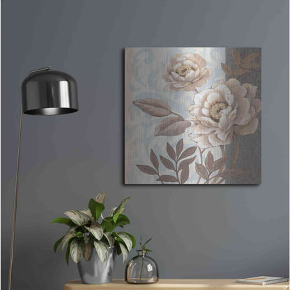 Luxe Metal Art 'Parisian Peony I' by Tim O'Toole, Metal Wall Art,24x24