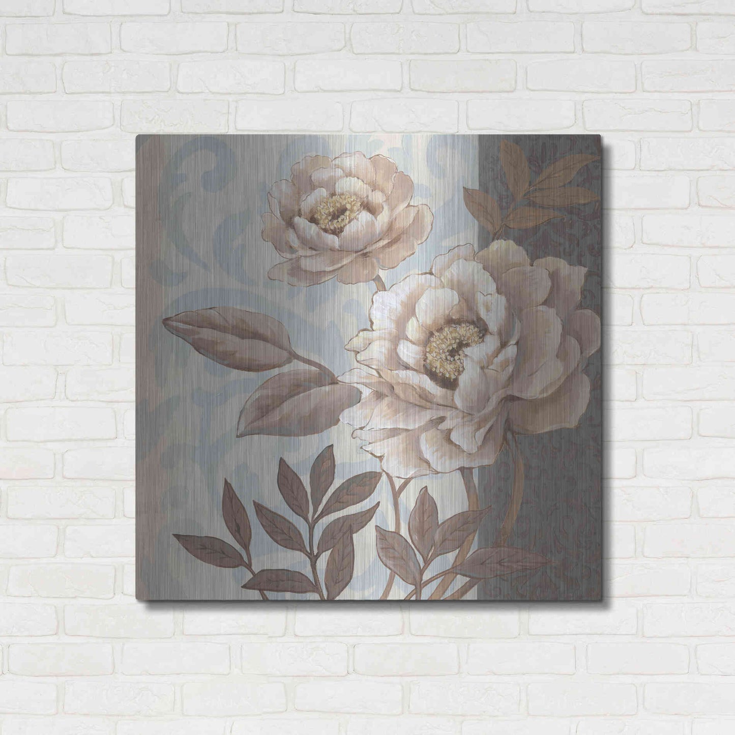 Luxe Metal Art 'Parisian Peony I' by Tim O'Toole, Metal Wall Art,36x36
